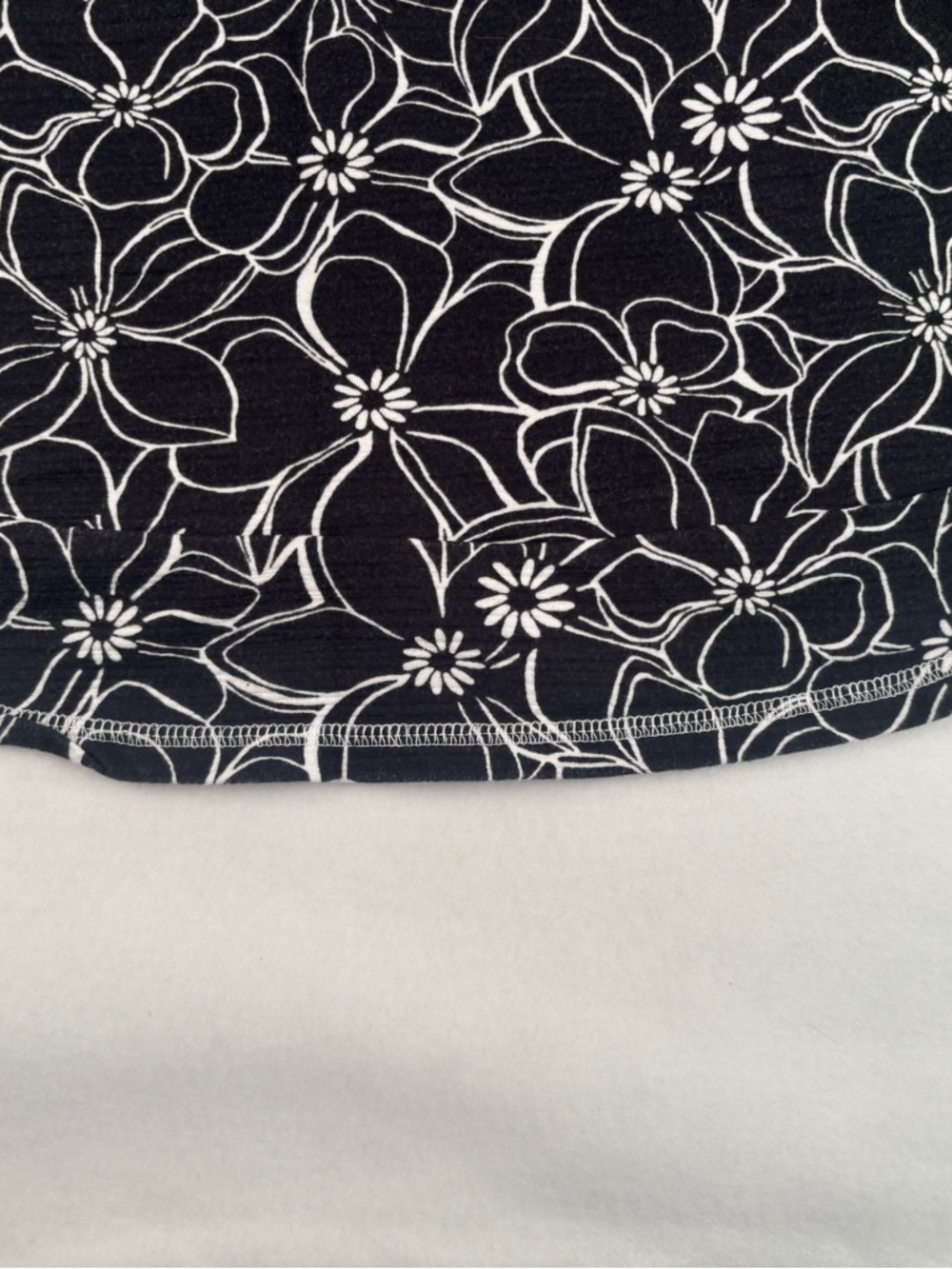 Talbots Black Long Sleeve Floral-Outline Tee - Picture 7 of 10